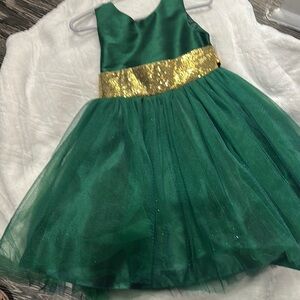 Green and Gold Tulle Dress